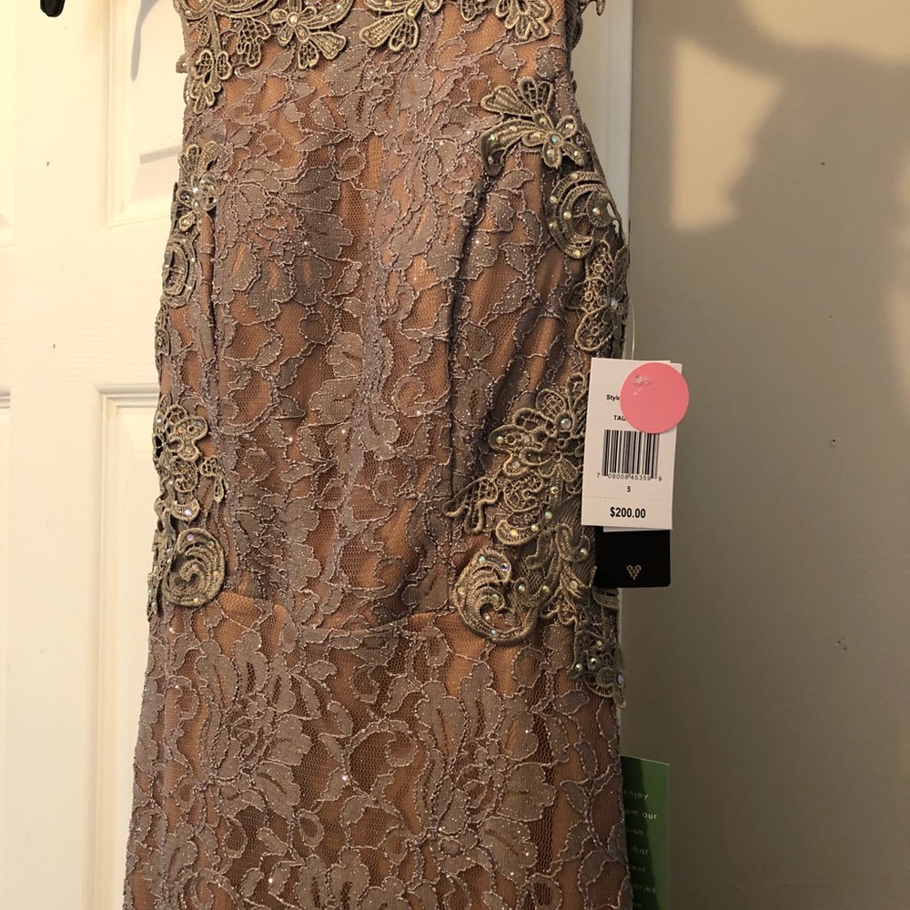 Brand new never worn gray and apricot gown.